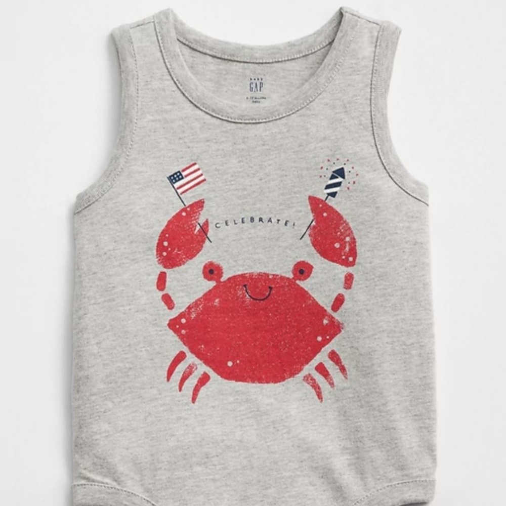 NWT *BABY GAP* Graphic Tank Bodysuit Crab 6 mos